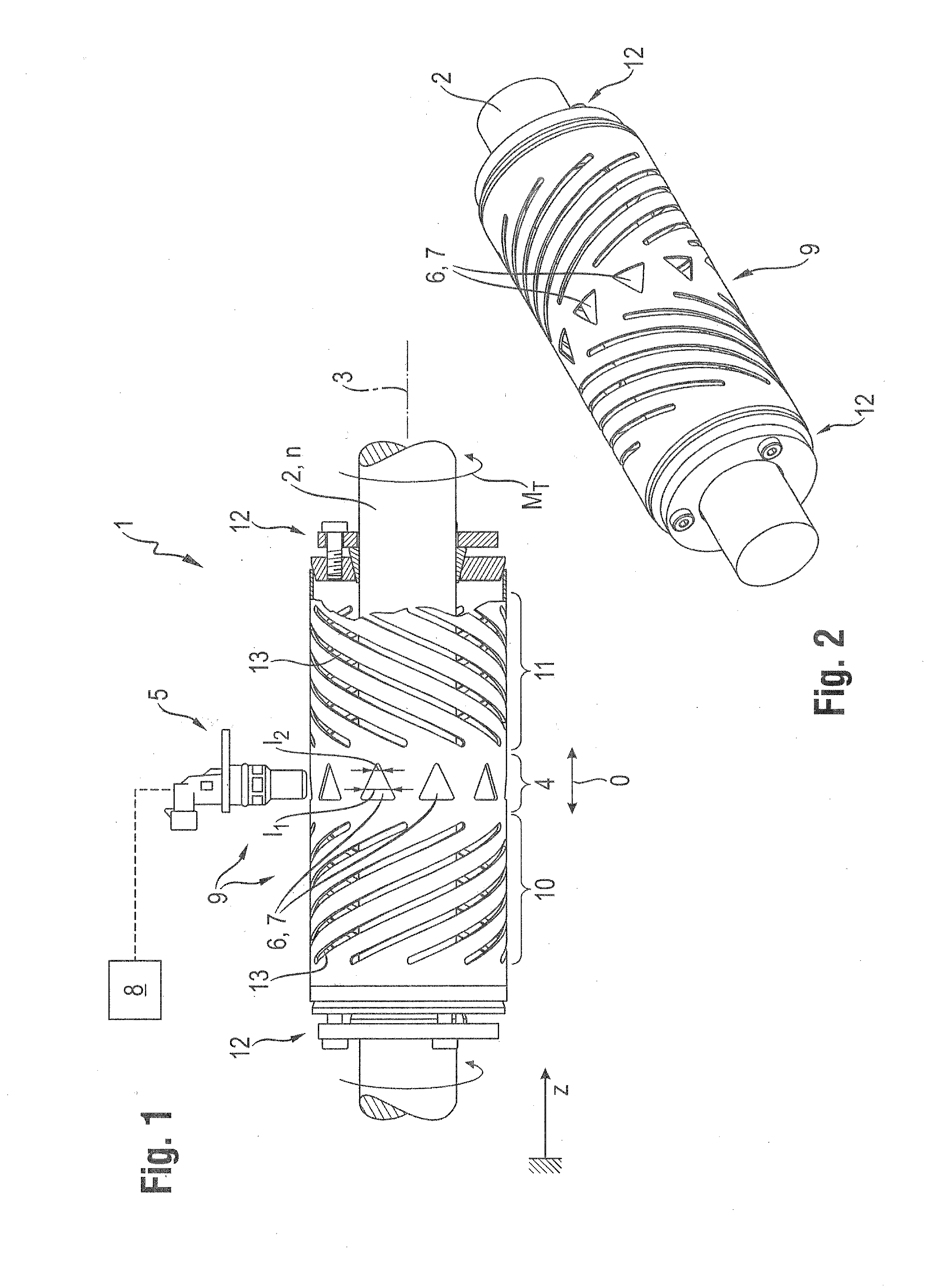 Device for detecting the state of a machine element