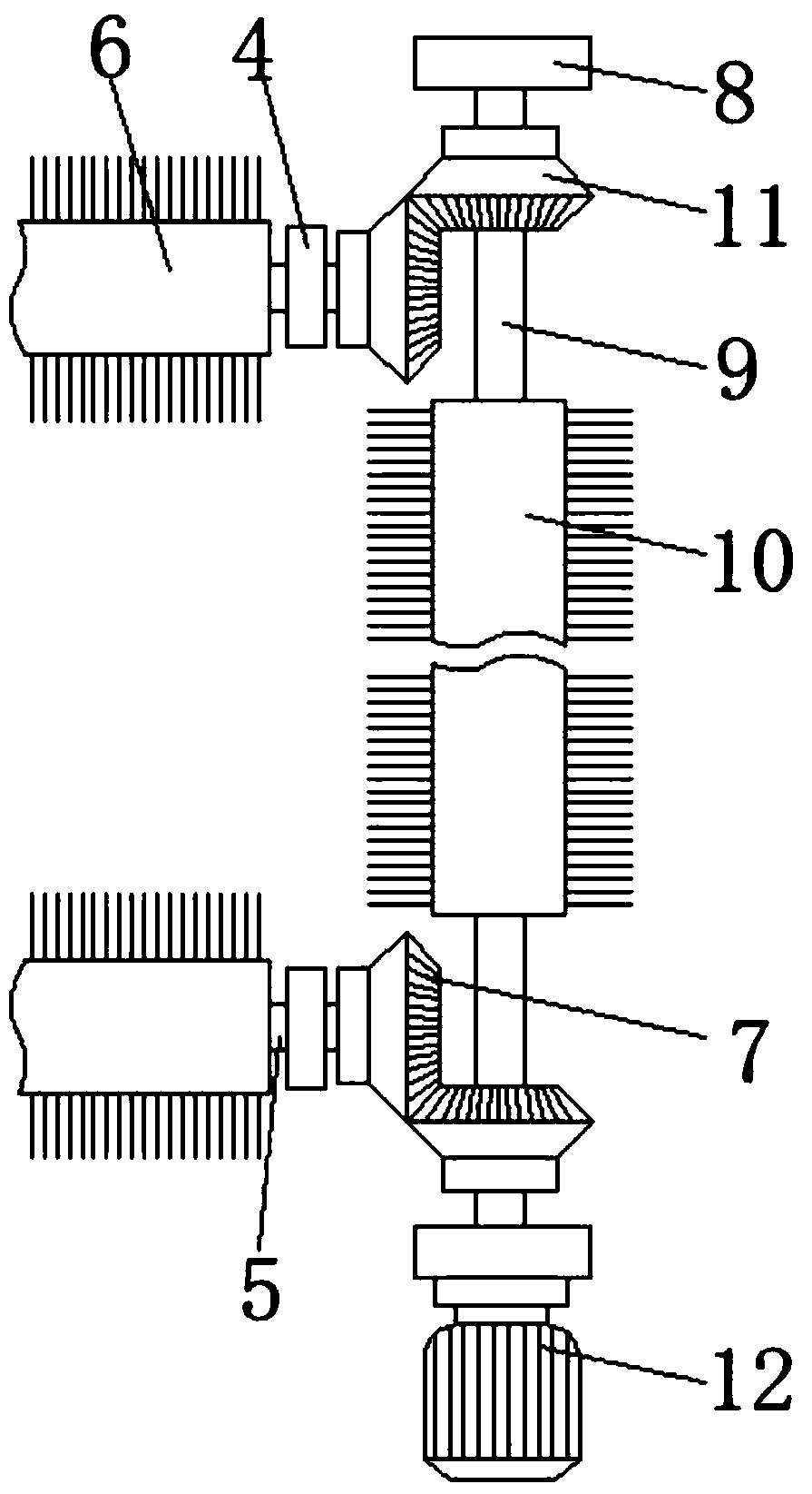 Centralized brush roller sanitation vehicle