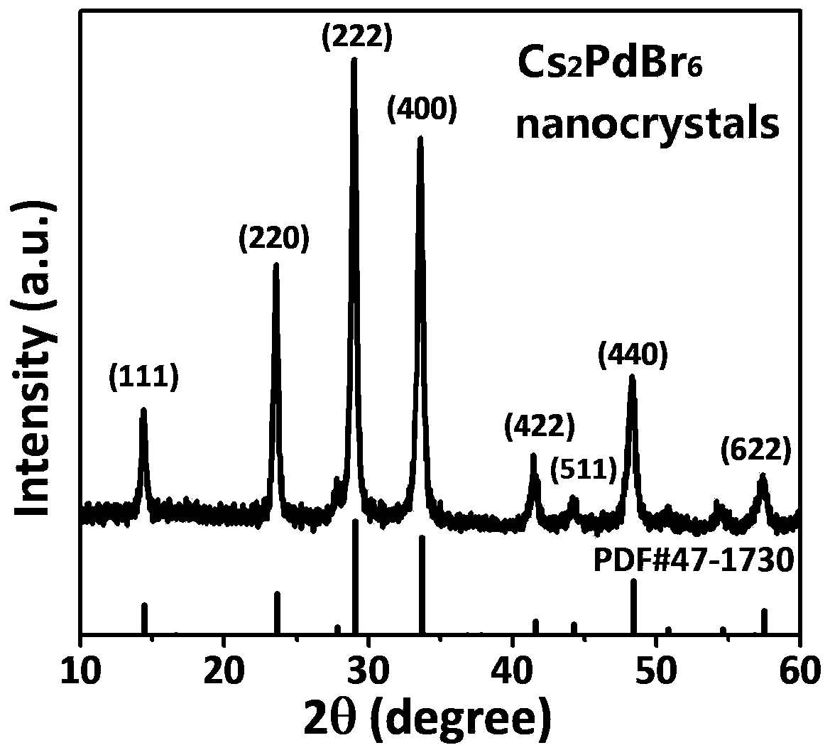 A stable lead-free low bandgap all-inorganic perovskite a  <sub>2</sub> pdx  <sub>6</sub> Nanocrystal and its preparation method