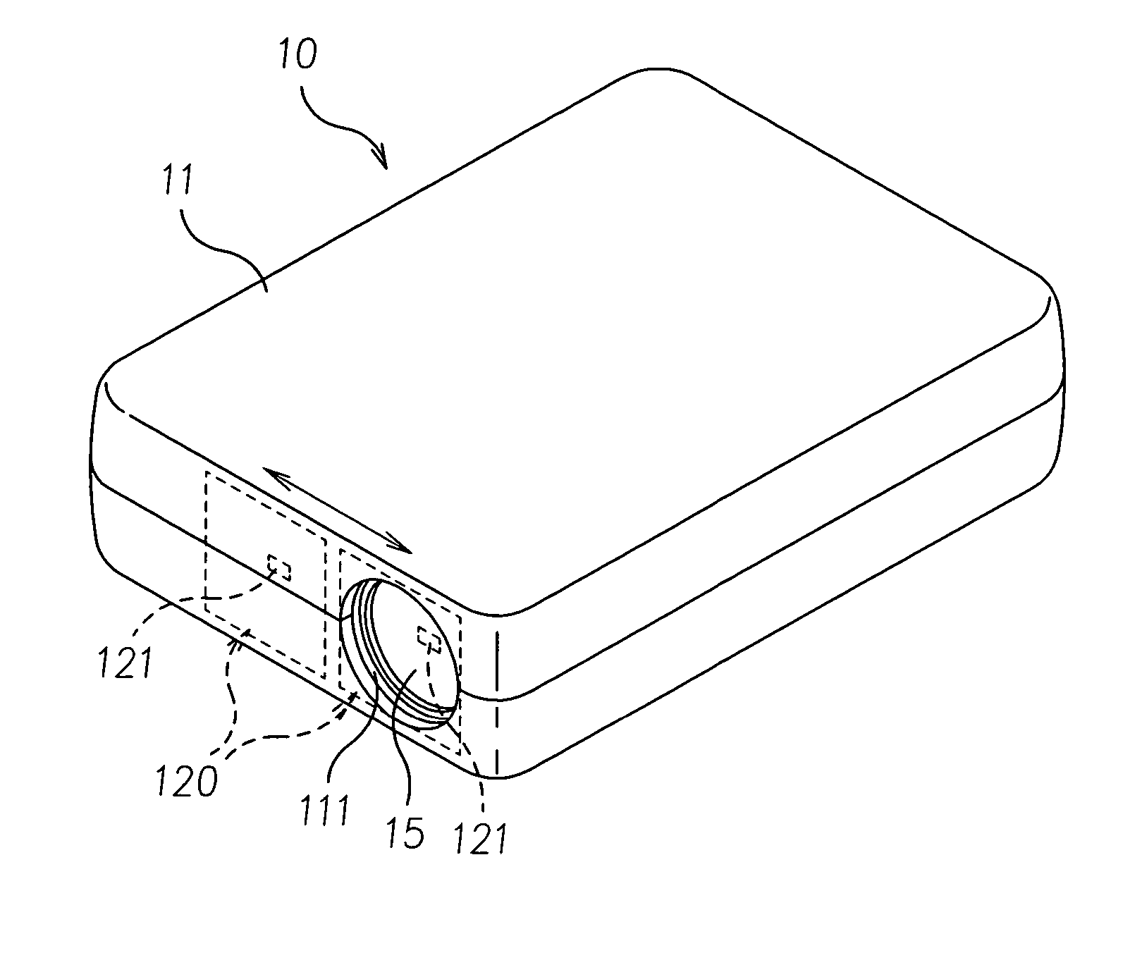 Blanking device and projector having the same
