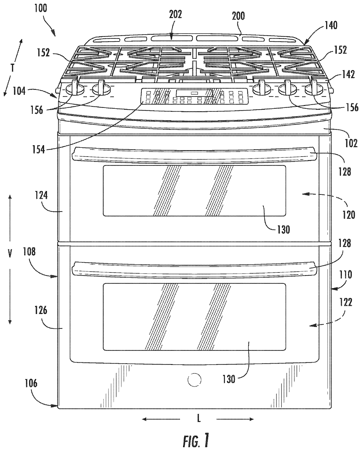 Oven appliance with spill control and heat regulating features