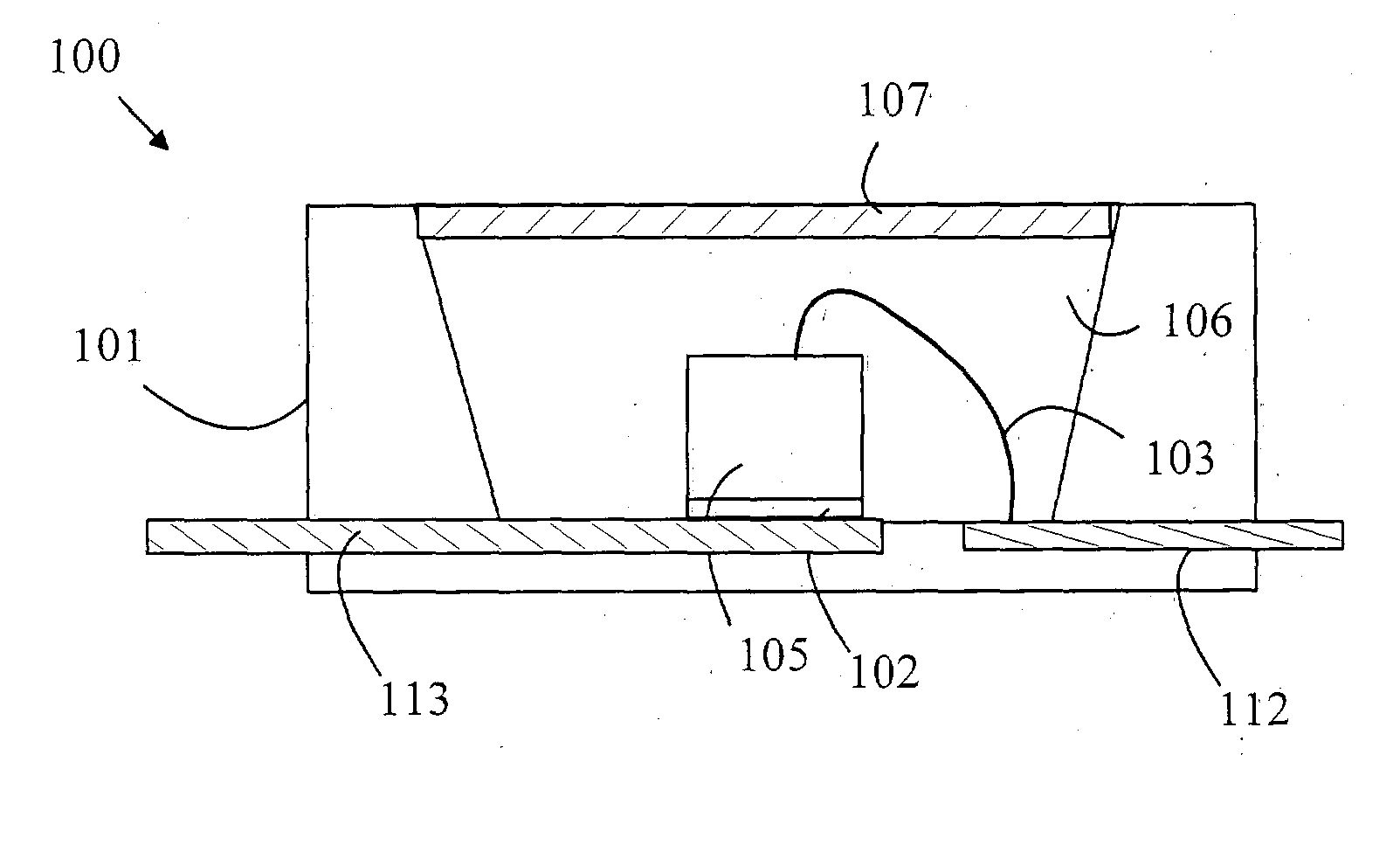 Light emitting diode utilizing a discrete wavelength-converting layer for color conversion