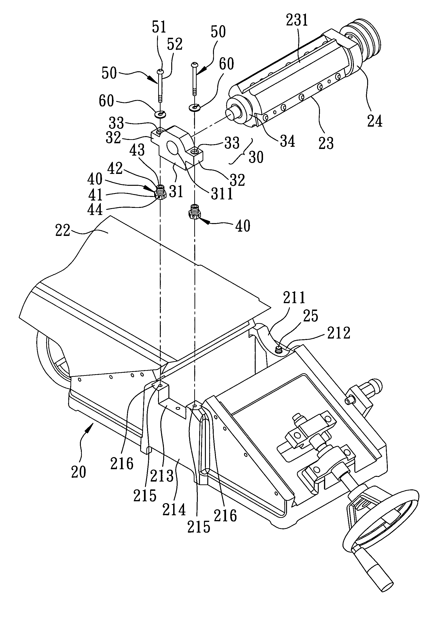 Level adjusting device for a cutter head of a jointer/planer machine