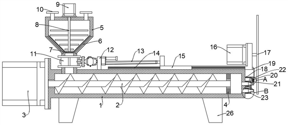 An extrusion device for producing composite insulating materials