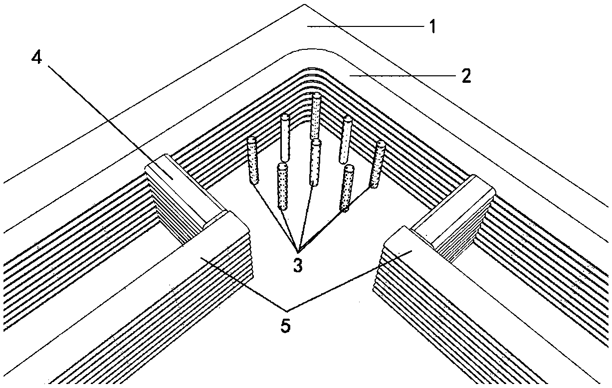 Field 3D printed wall column structure and construction method thereof