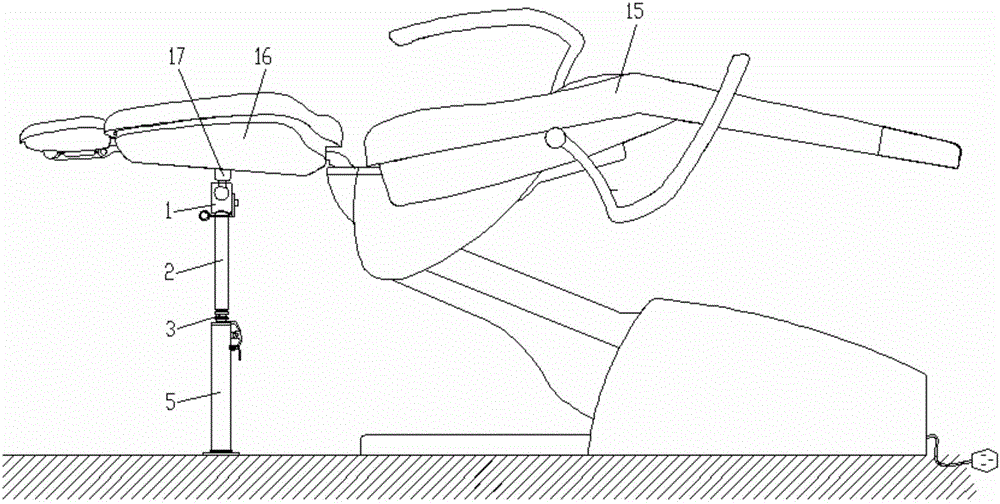 Dental chair provided with first-aid supporting device