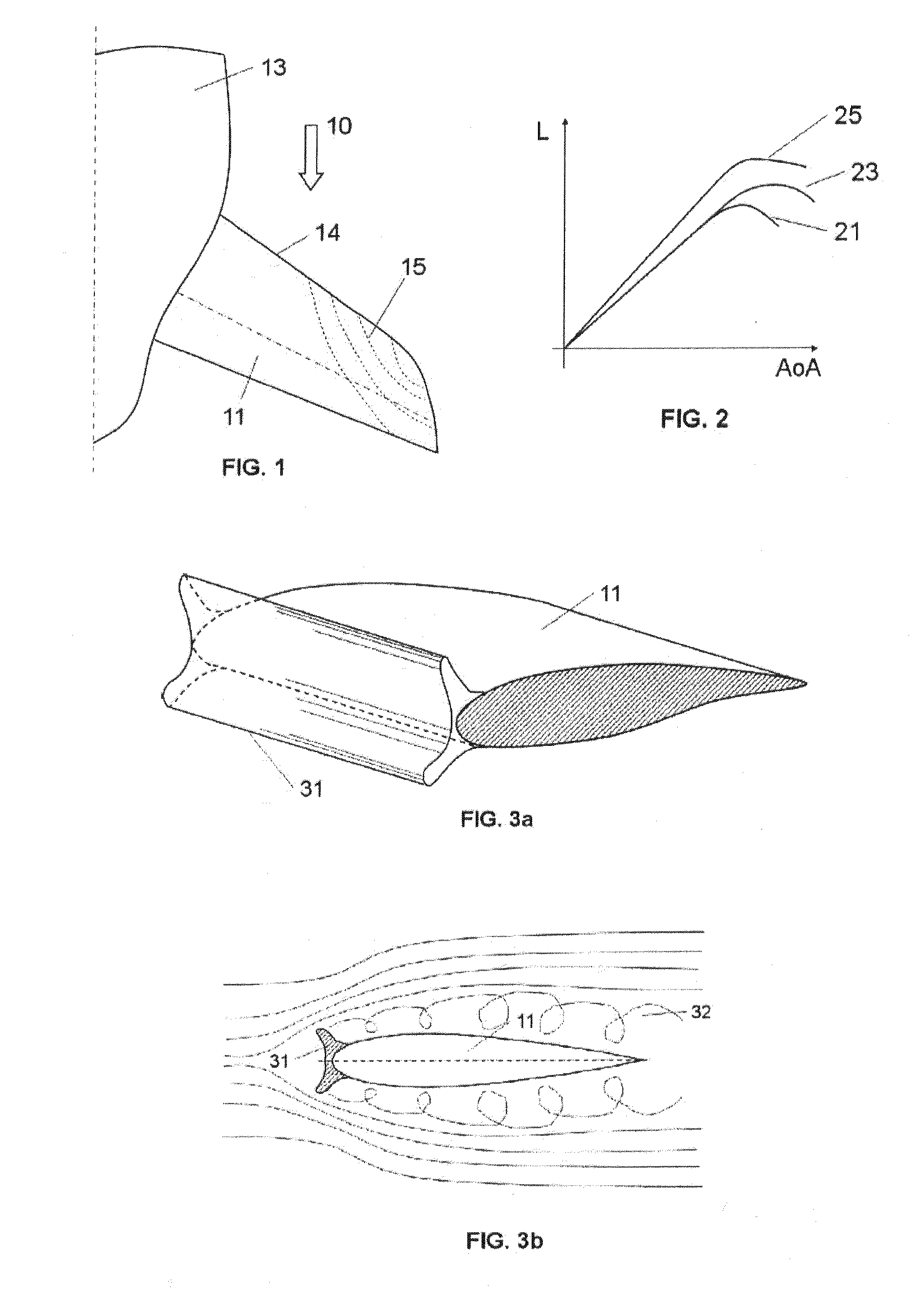Aircraft tail surface with a leading edge section of undulated shape