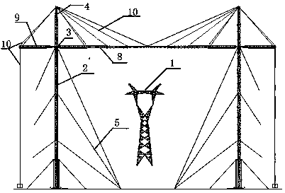 A telescopic arm sealing net spanning frame