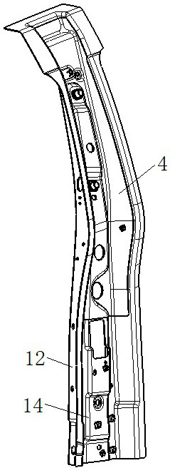 B-pillar structure of frameless vehicle door and vehicle