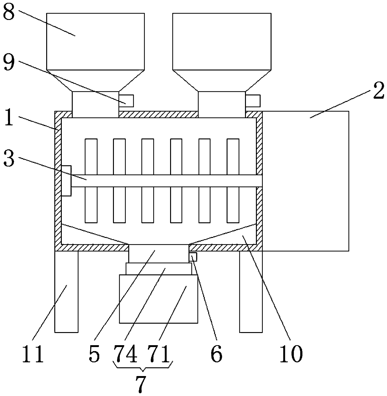 Automatic batching device for fresh-keeping materials
