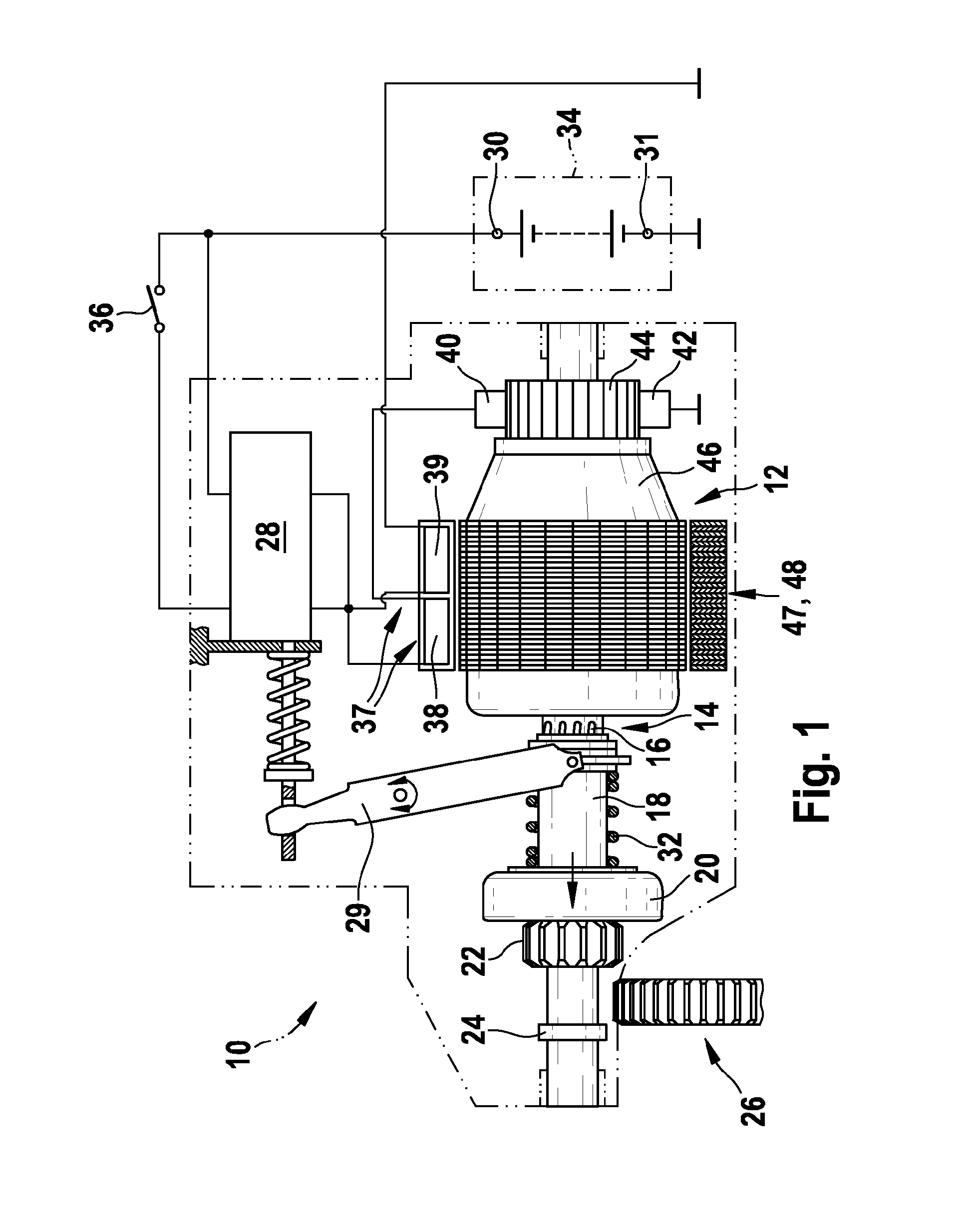 Starter having a switchable number of pole pairs