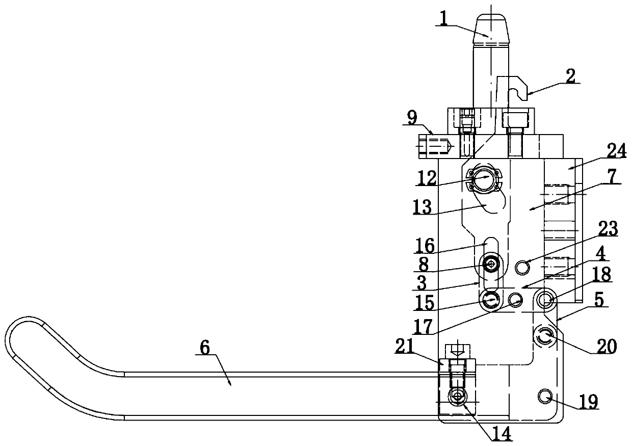 A manual positioning and pressing self-locking mechanism for rail trolley