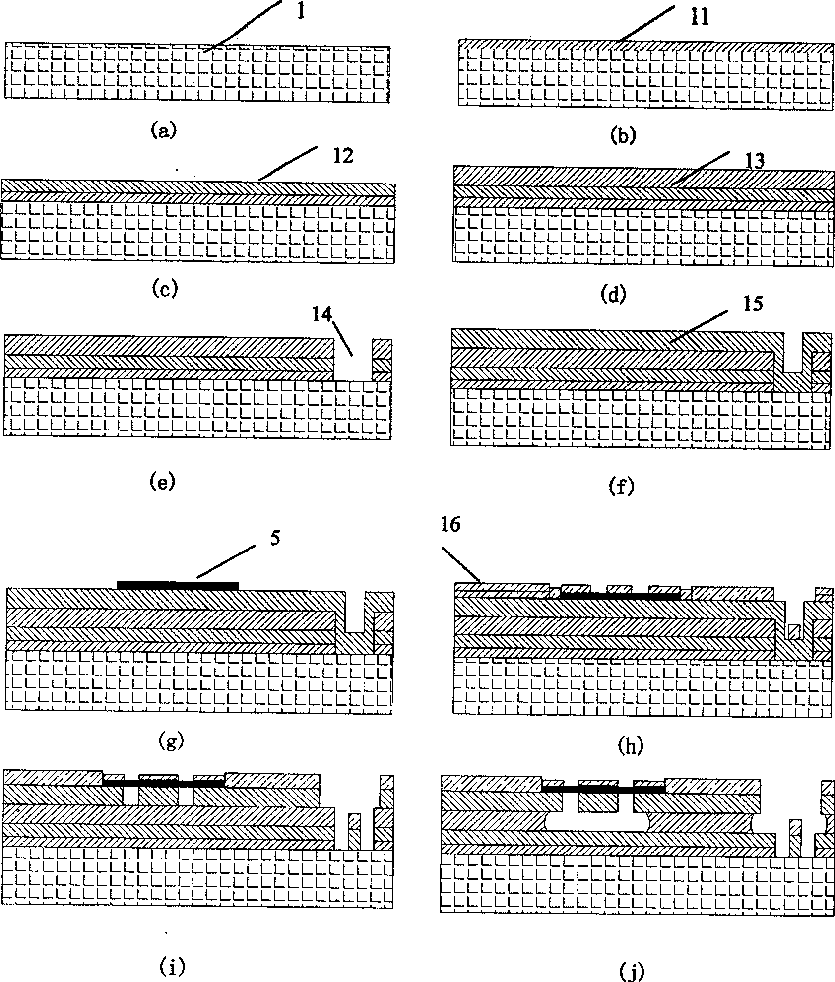 Micro or nano structure inertia sensor and its production method