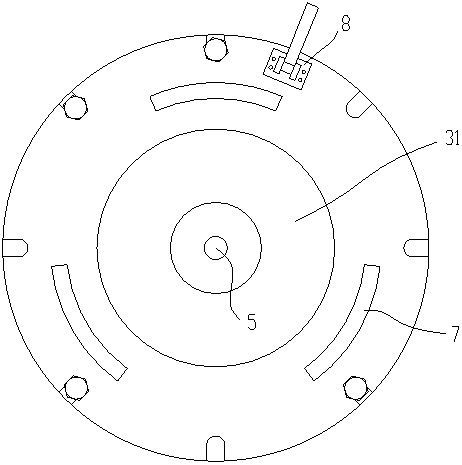 A special fixture for the pin hole of the hinge seat of the clutch pressure plate