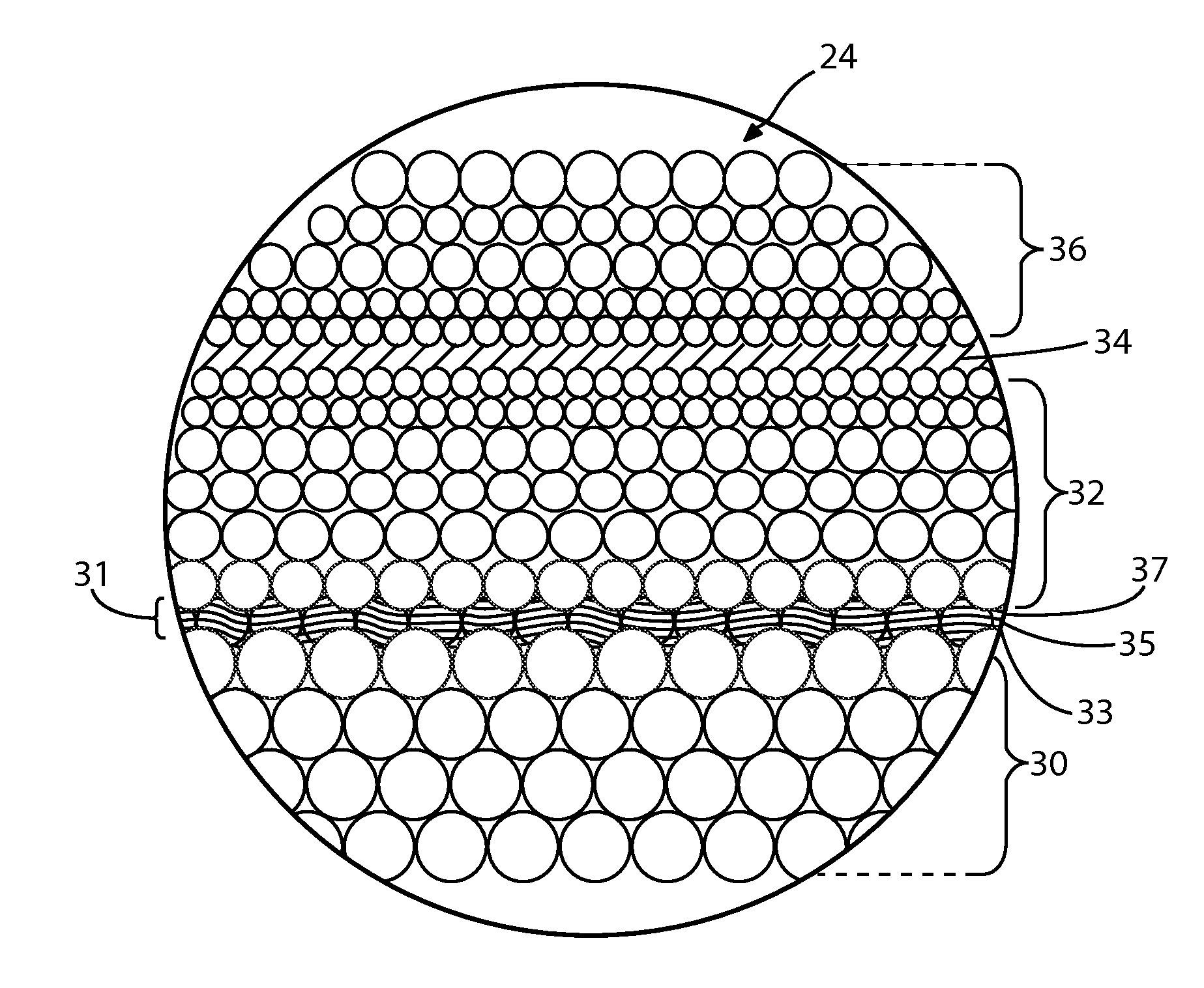 Composite structure for high efficiency hydrogen separation containing preformed nano-particles in a bonded layer