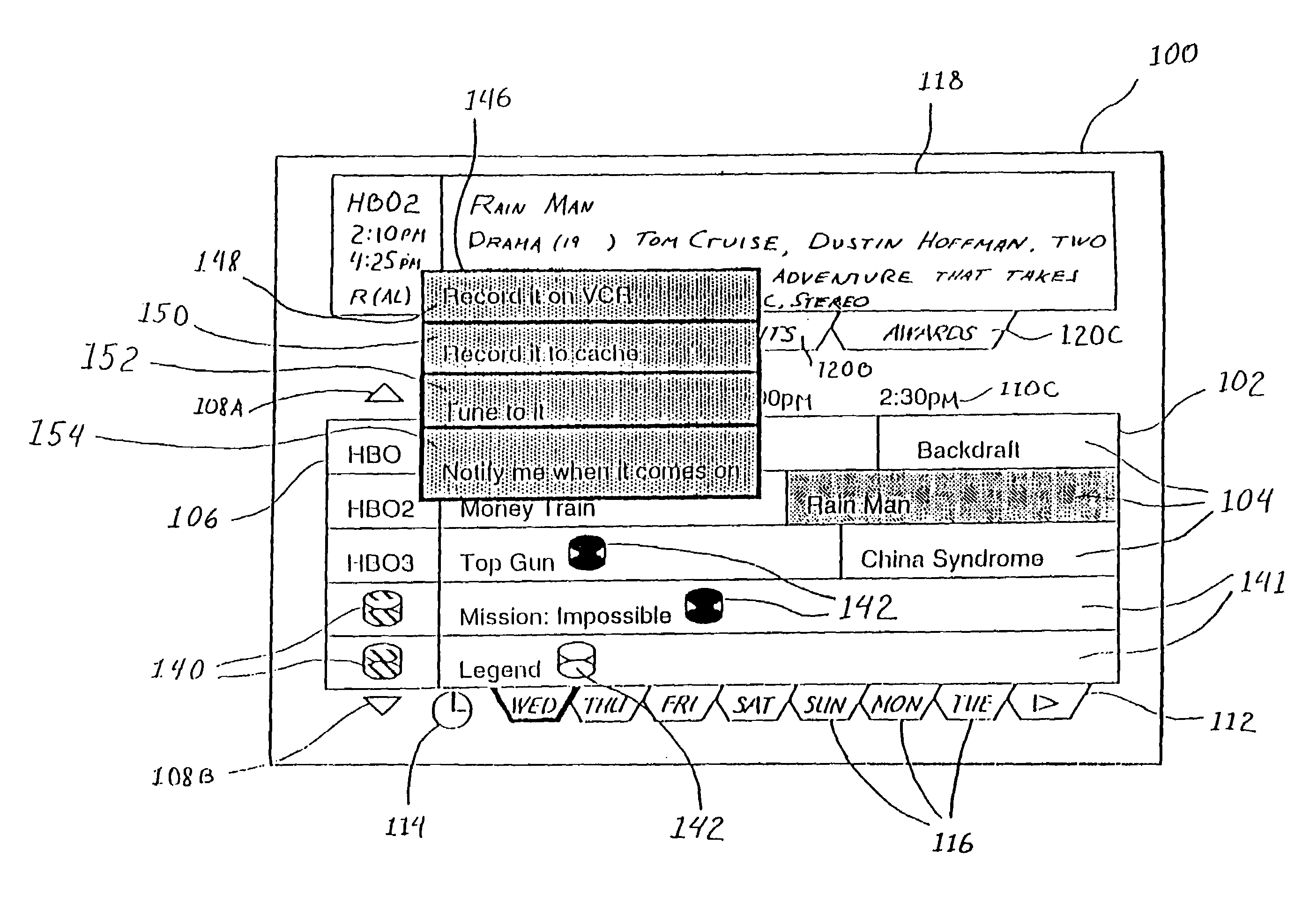 Method and apparatus for transmission, receipt, caching and display of one-way broadcast programming and data