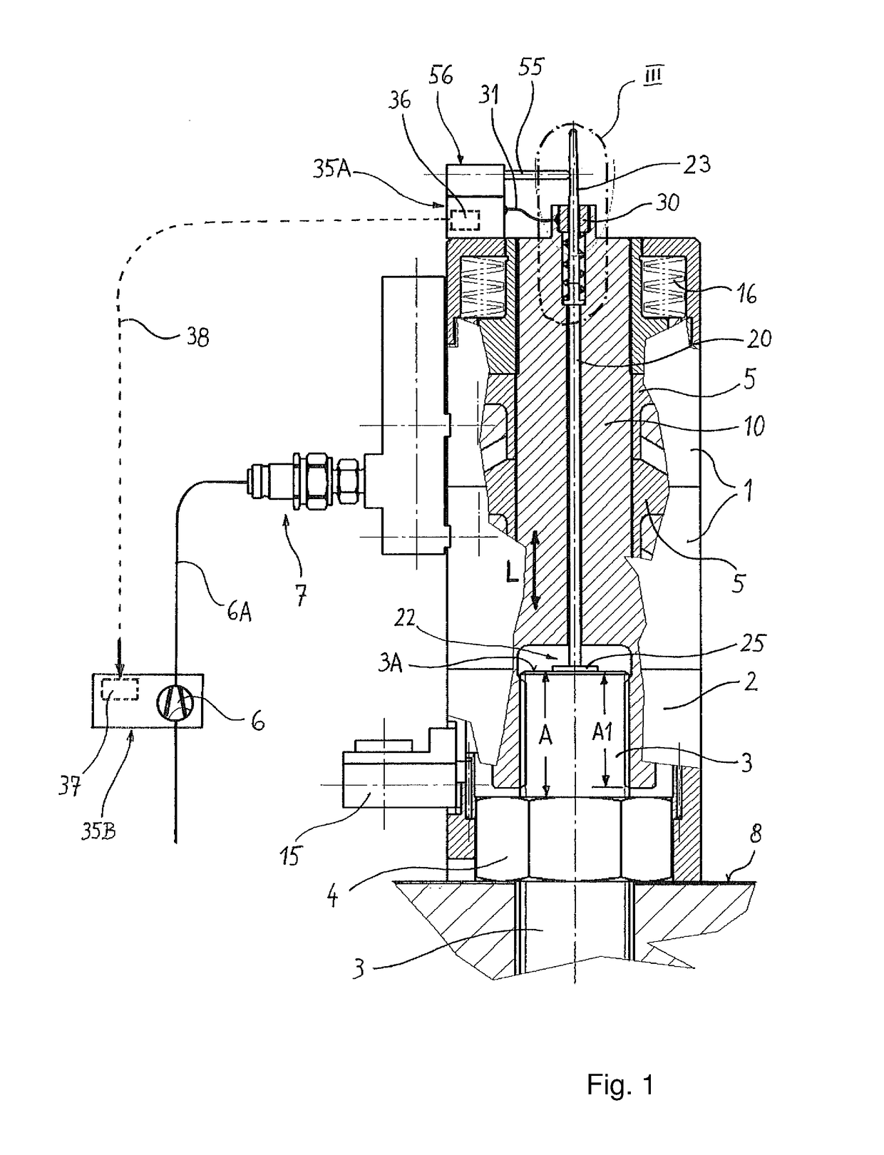 Tensioning Device for Extending a Threaded Bolt