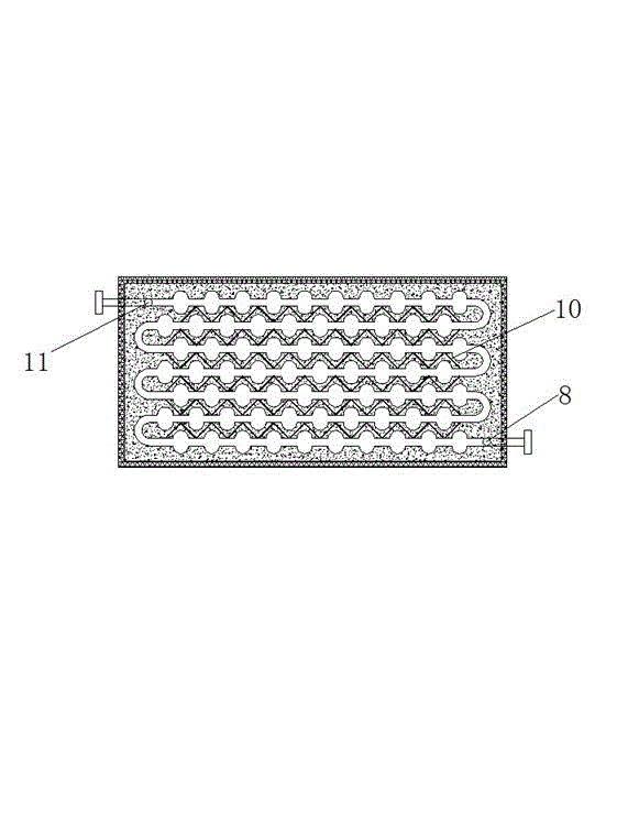 Metal net base corrugate pipe type phase change heat storage device