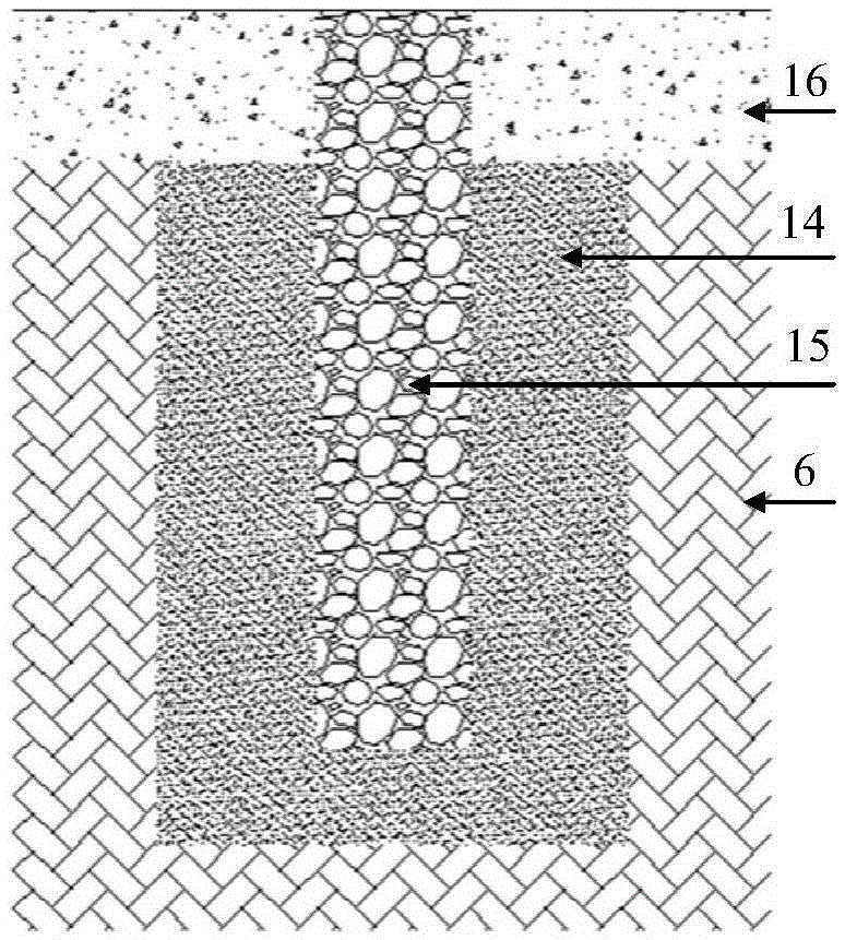 Composite foundation with discrete material pile restrained through microorganism soil solidification and construction method