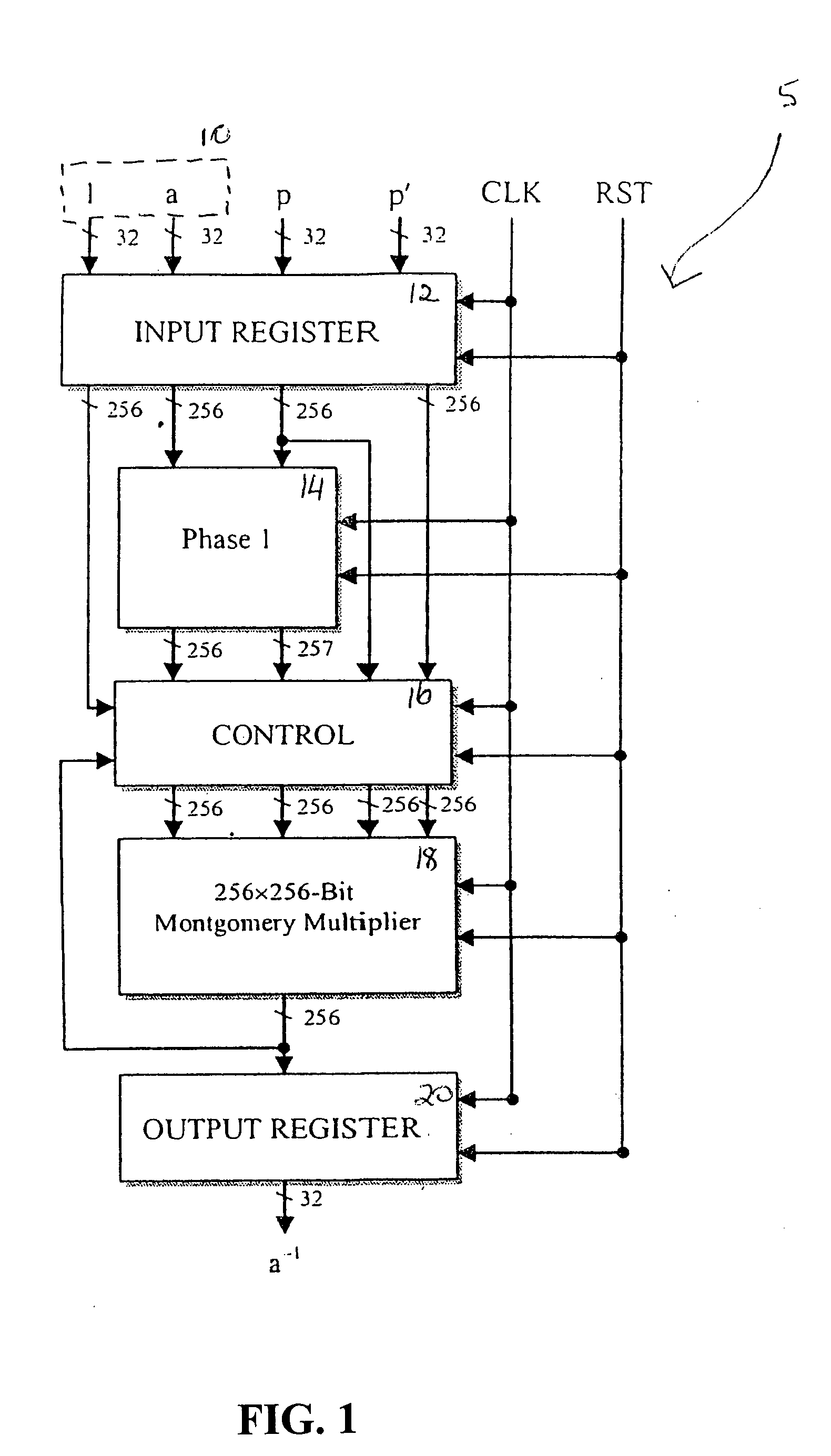 Method and apparatus for calculating a modular inverse