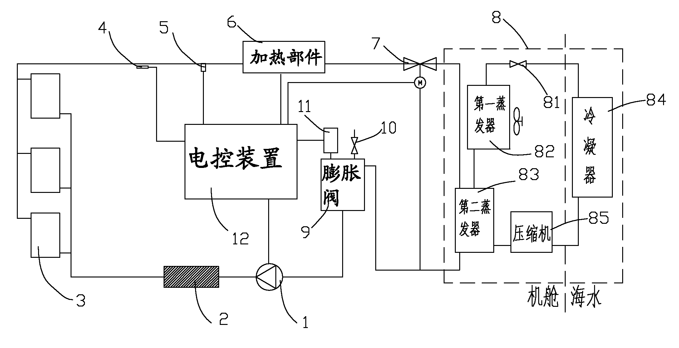Dehumidifying and cooling system of offshore wind generating set