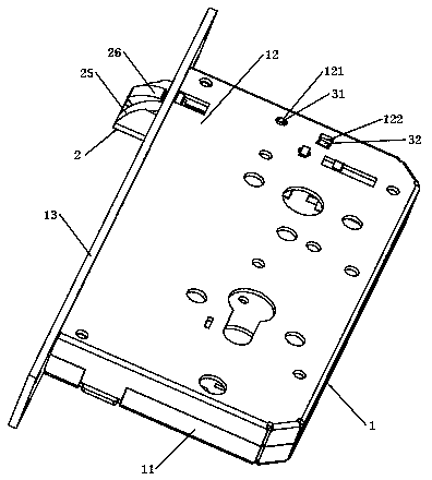 Friction tongue lock body reversing structure