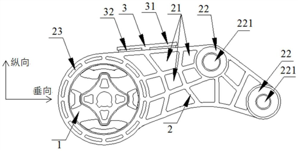 A dynamic vibration absorber for an electric drive assembly and a dynamic vibration-absorbing torsion-resistant rear mount