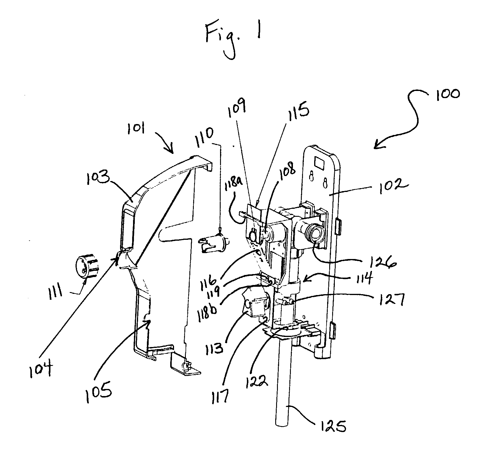 Combination push button and bottle lever for activating a water valve in a product dispenser