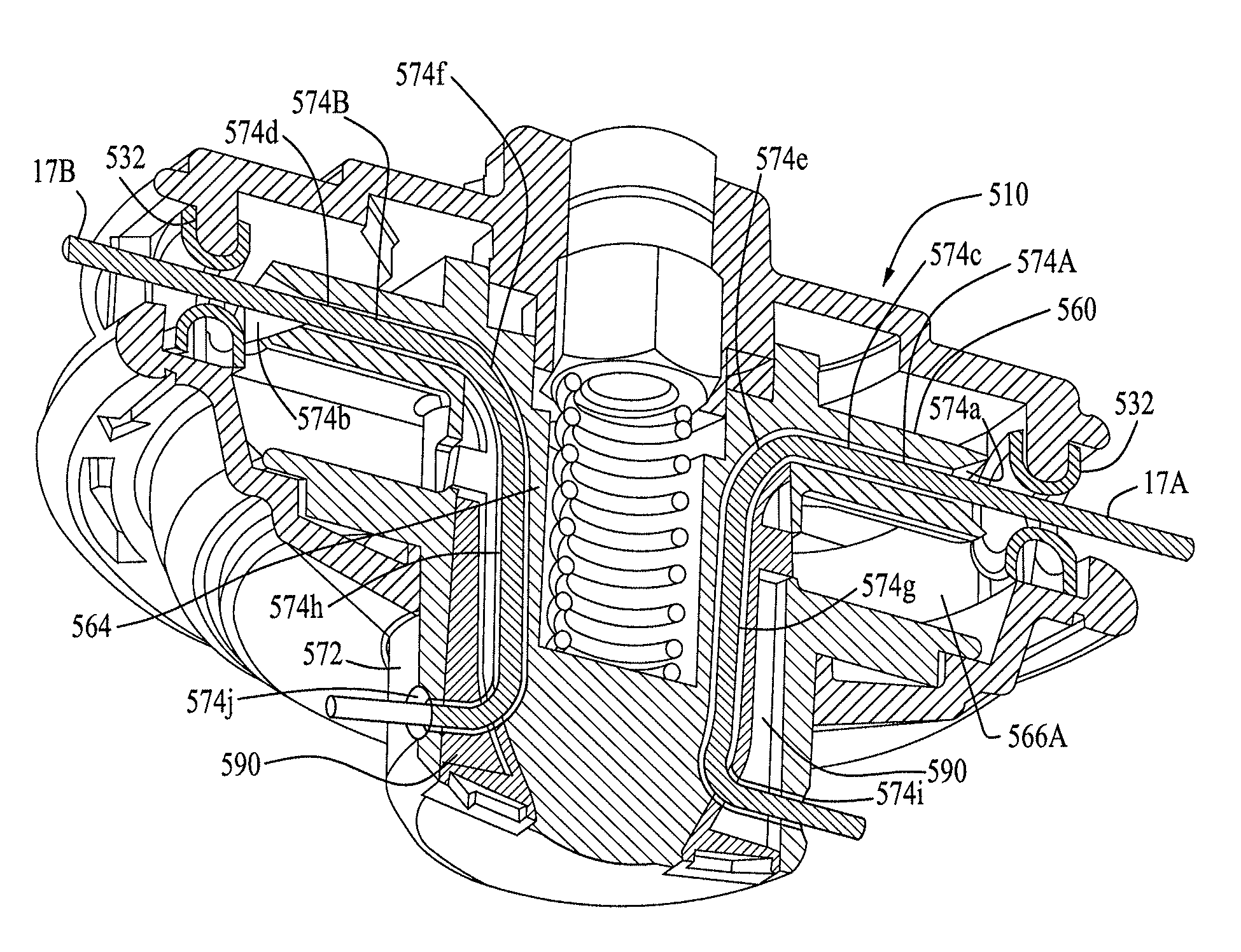 Trimmer head for use in flexible line rotary trimmers having improved line loading mechanism