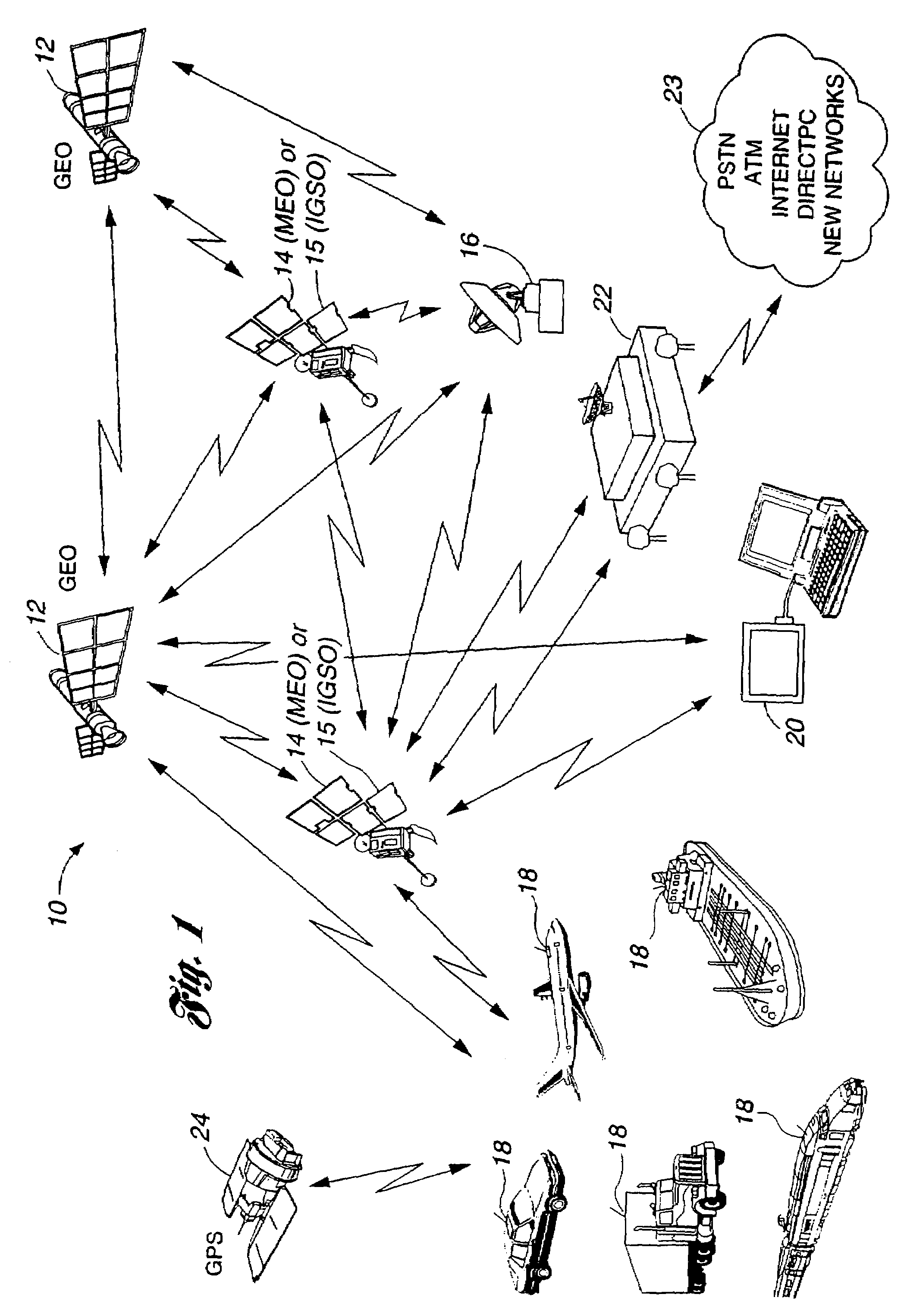 Broadband communication system for mobile users in a satellite-based network