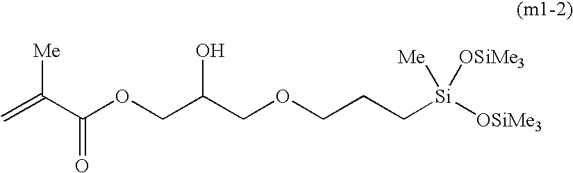 Monomer composition and polysmers and ophthalmic lenses in which it is used