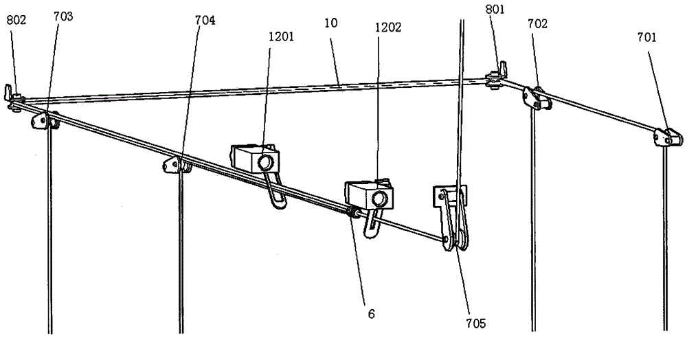 An automatic lifting device for receiving grid clusters after cocoon removal