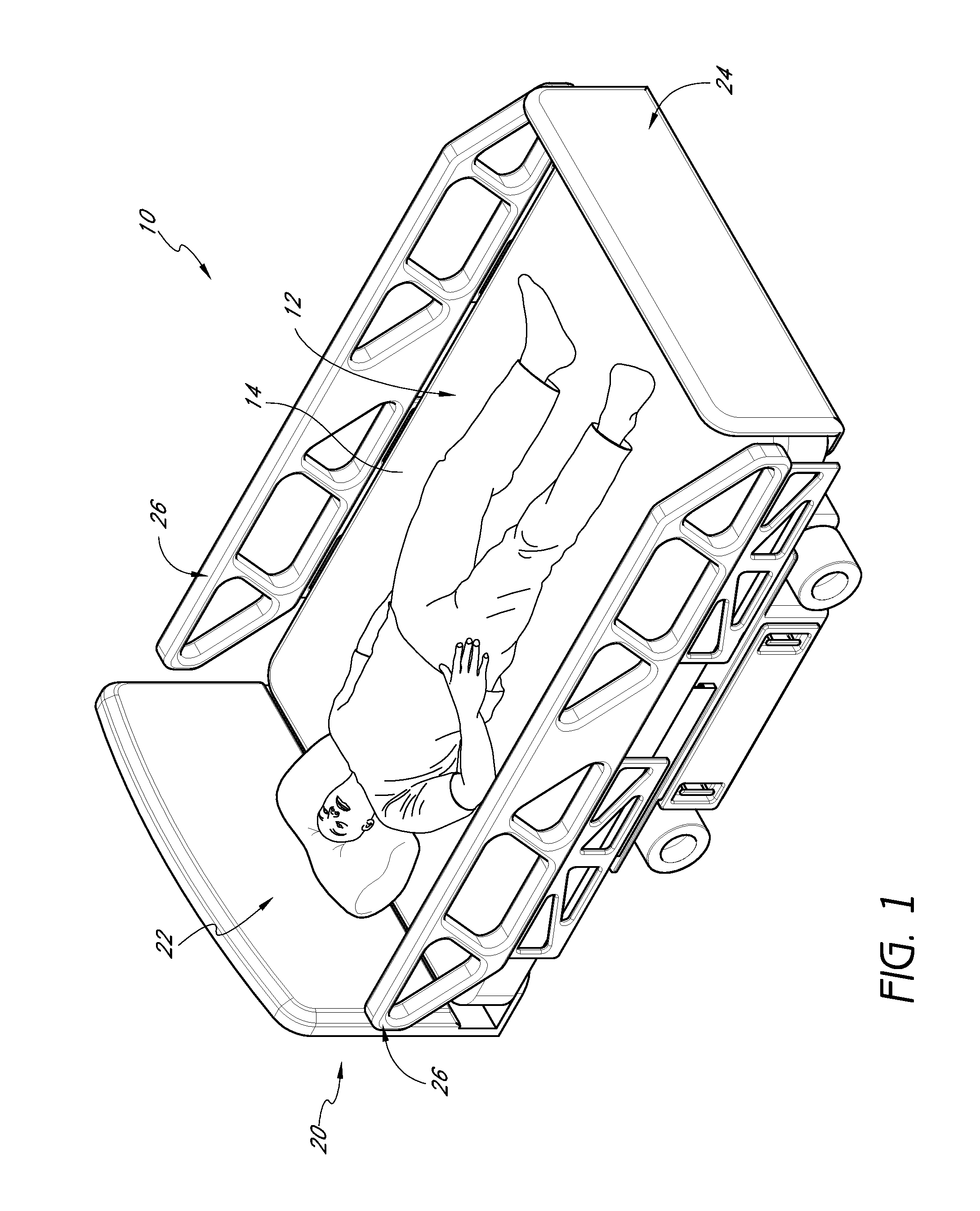 Patient safety system with automatically adjusting bed