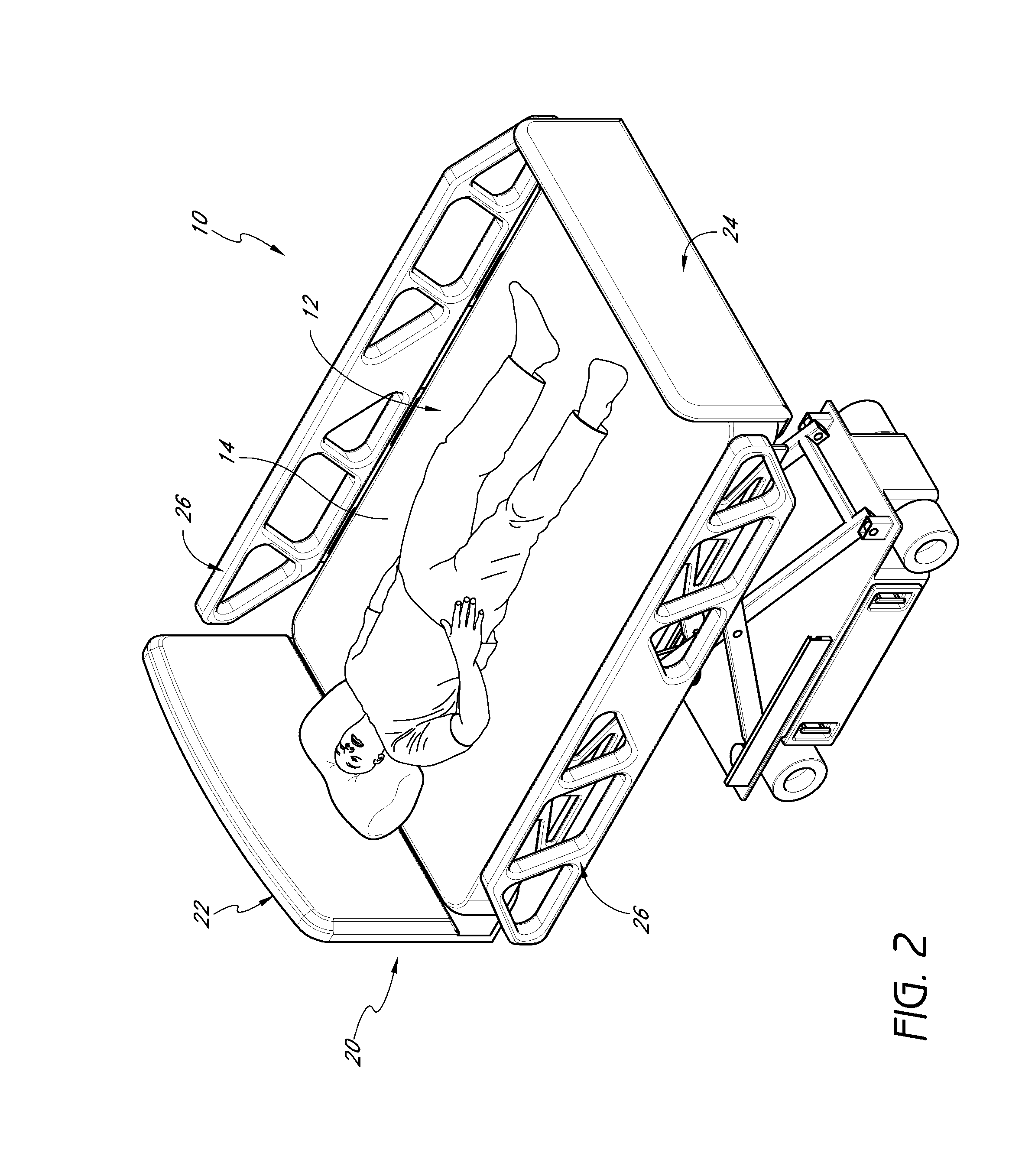 Patient safety system with automatically adjusting bed