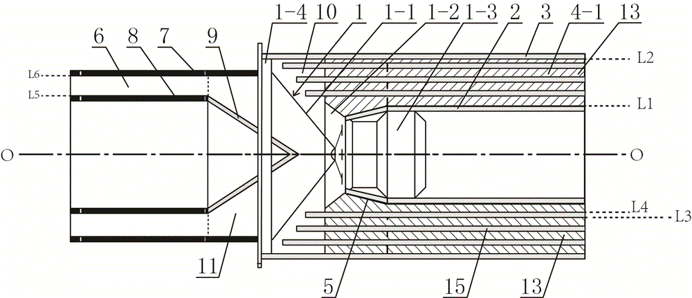 Double-basin-frame combined type loudspeaker system with precise ring-shaped pipe composite channel group