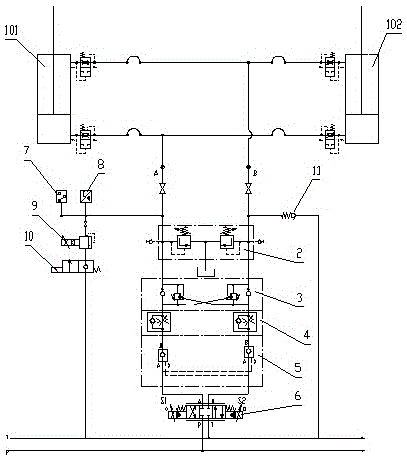 Control system and control method for pitch oil cylinder of stacker-reclaimer
