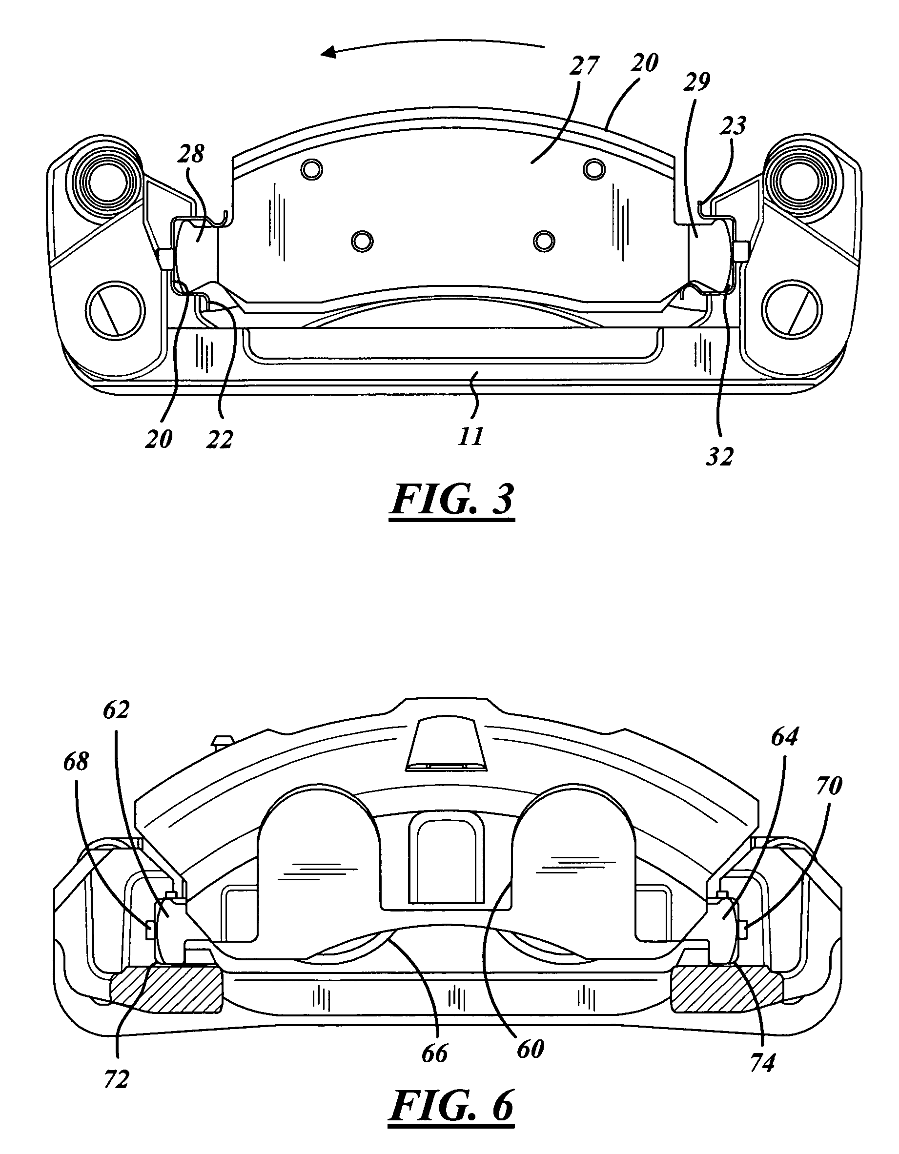 Defined brake pad abutment