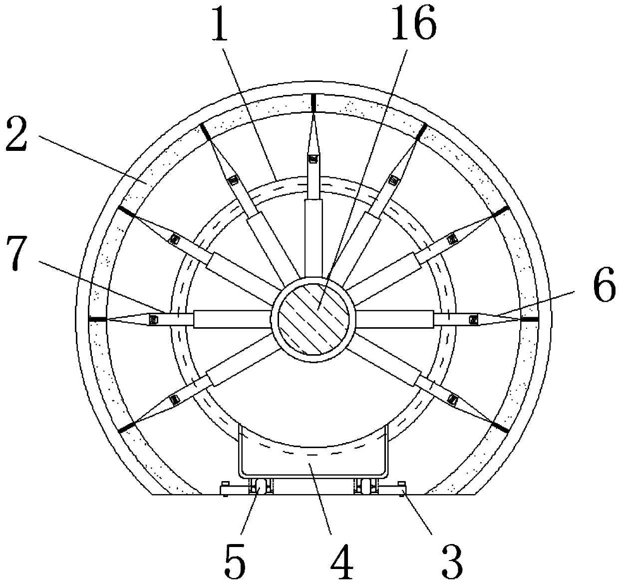 Diameter expansion device for tunnel segment demolition