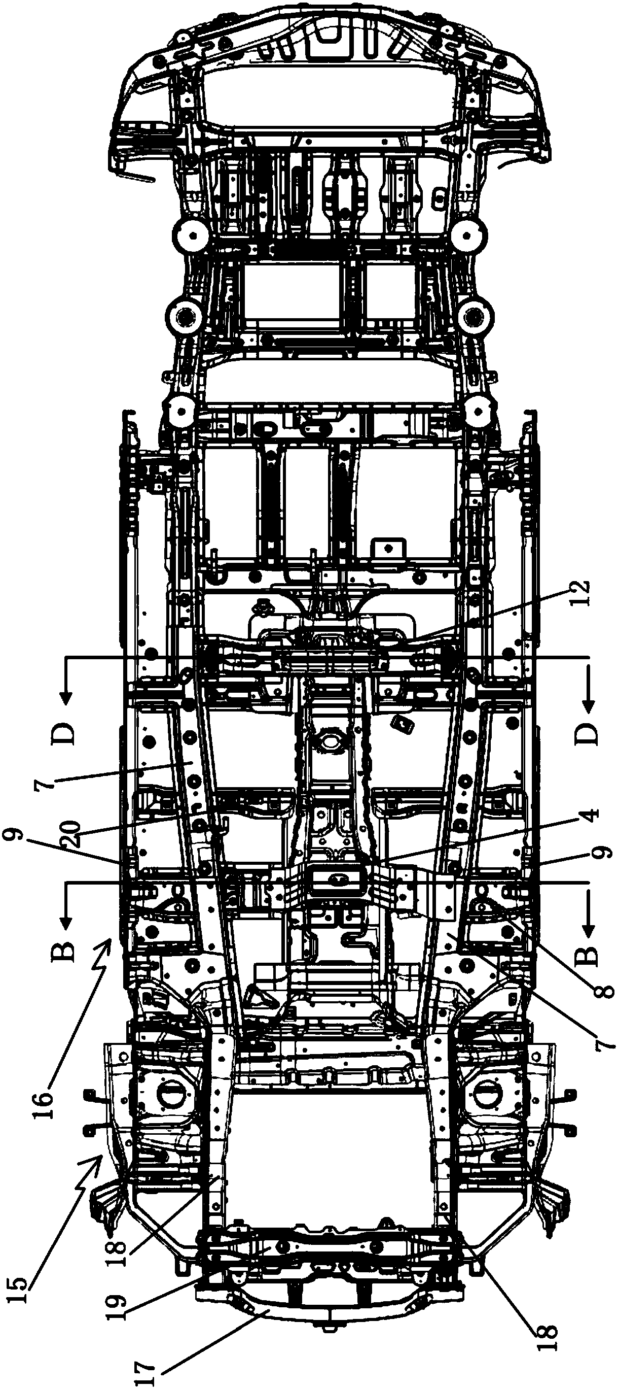 Front frame assembly of vehicle body chassis