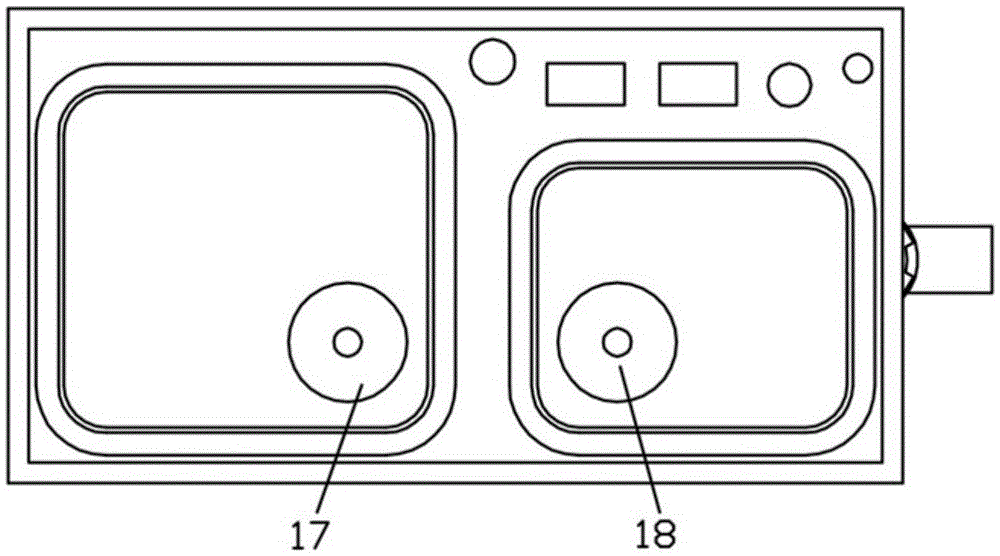Anti-blocking and anti-freezing two-cavity sink for kitchen