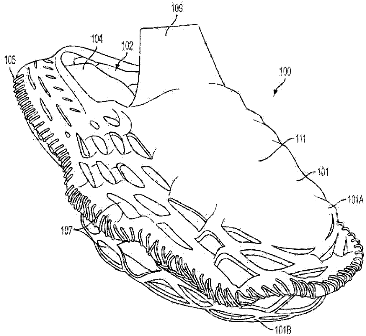 Article of footwear with a collapsible structure