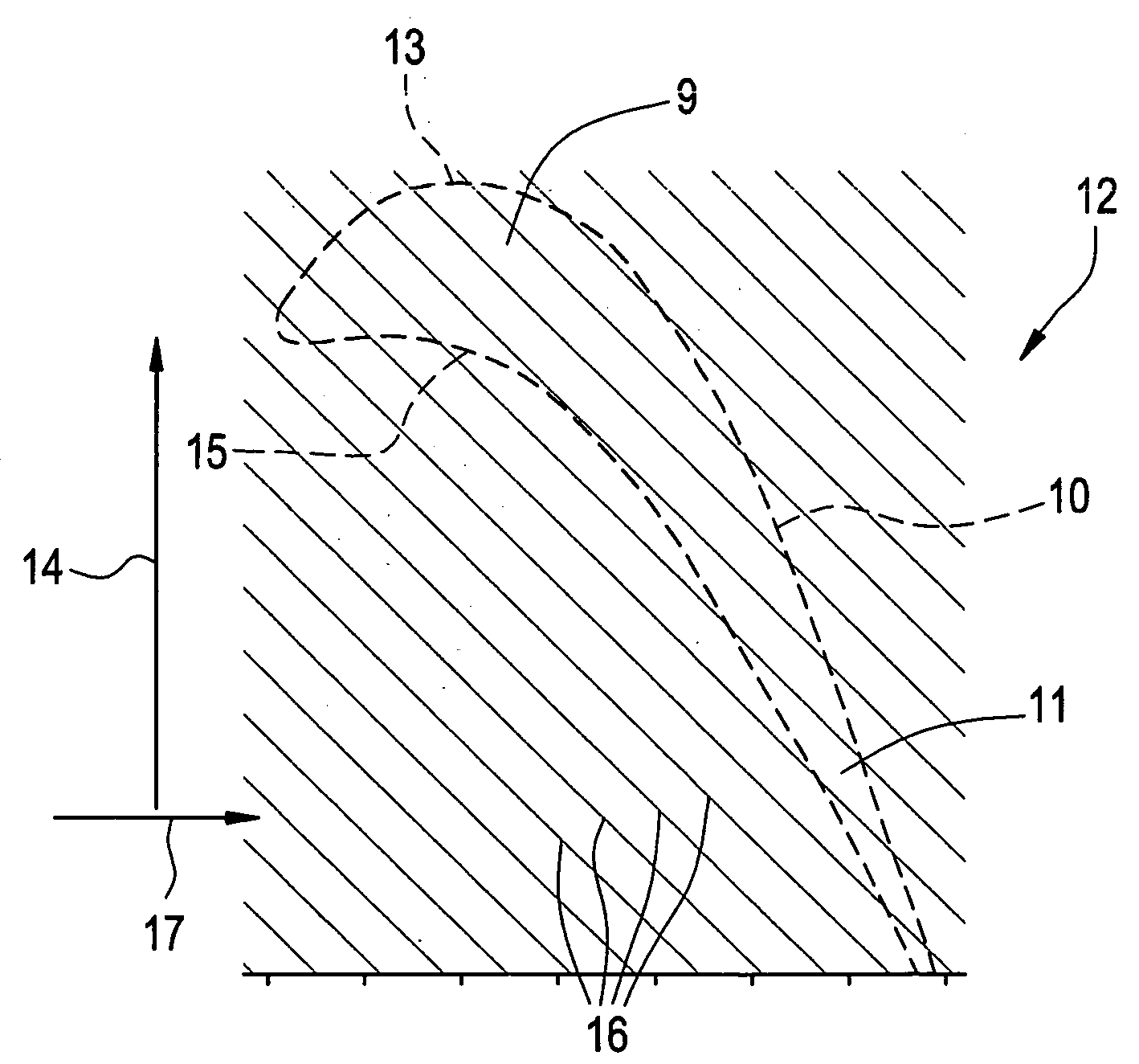 Pattern for the surface of a turbine shroud