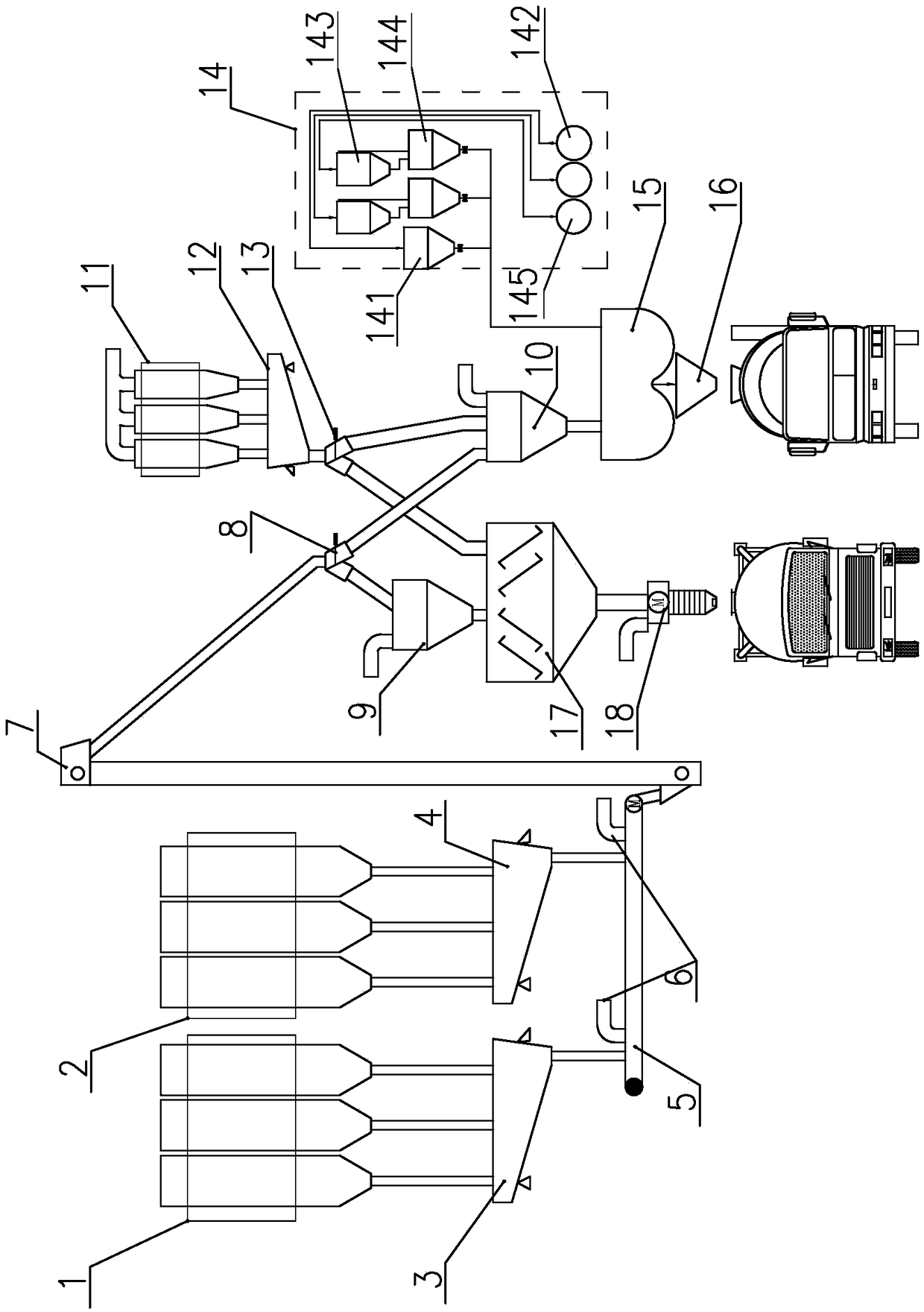 Dry and wet pre-mixed mortar production device