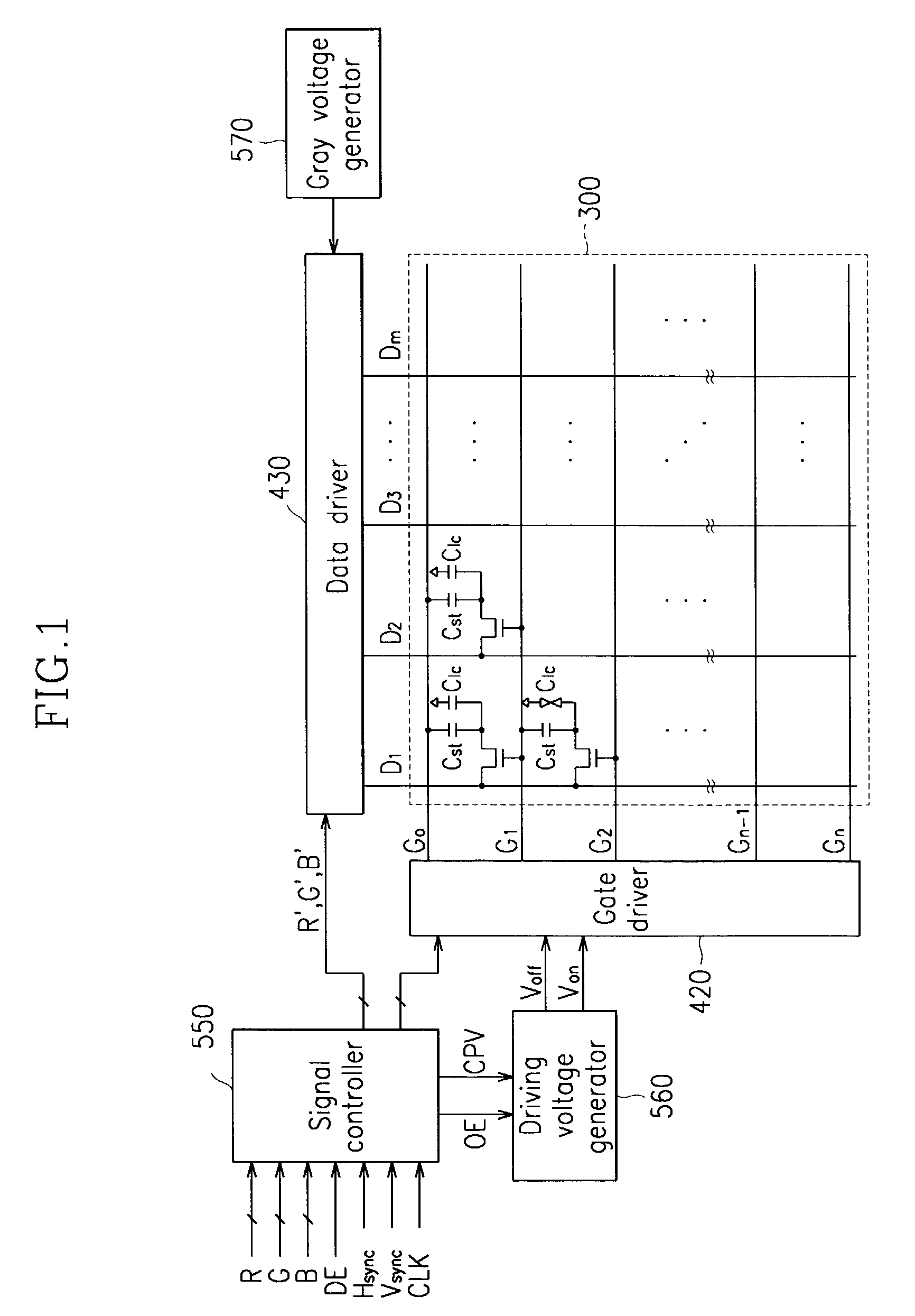 Liquid crystal display and method of modifying gray signals for the same