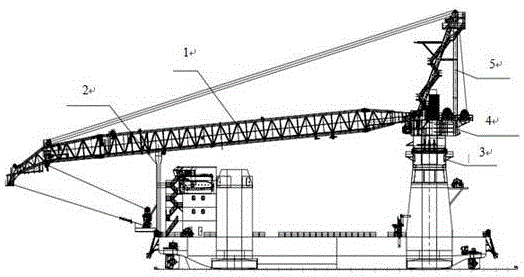 Hoisting process of full-circle slewing crane