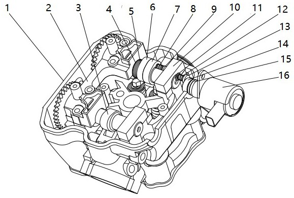 Variable valve mechanism for motorcycle engine with double overhead camshafts