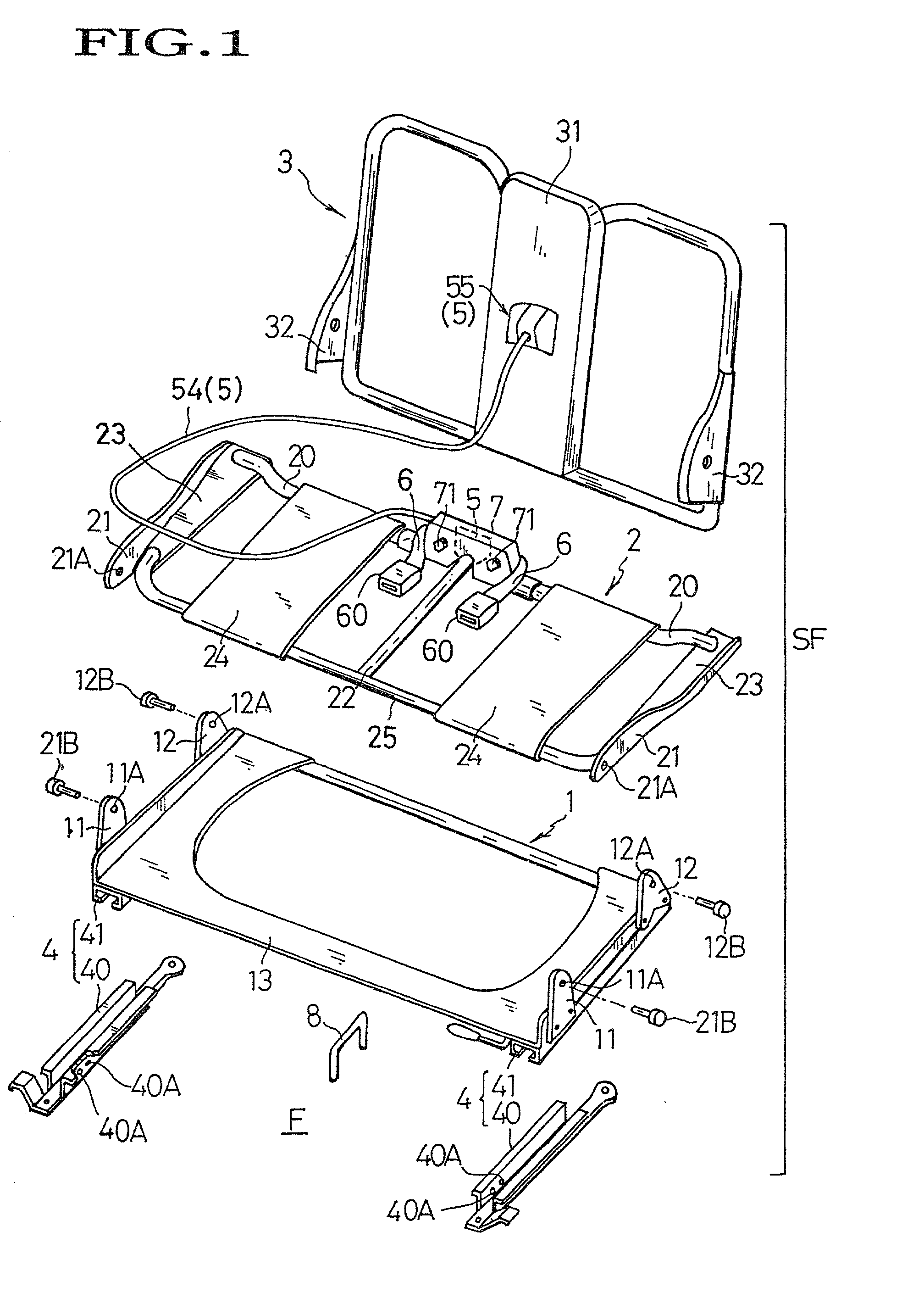 Structure of seat for vehicle