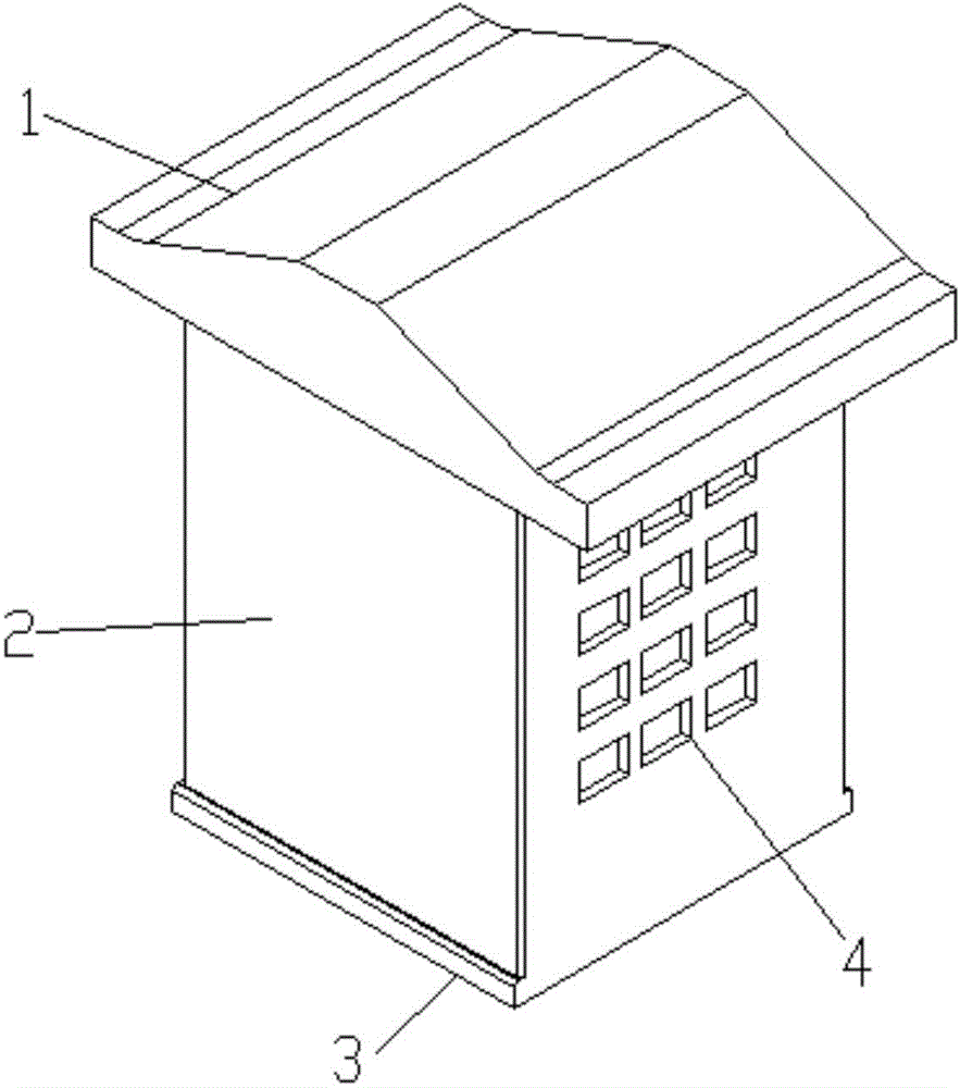 A distribution box body with insulating material