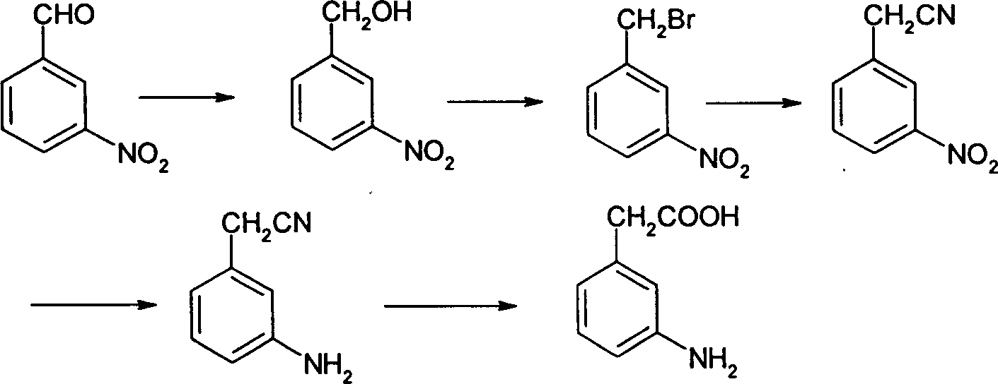Industrial preparation method for 3-amino phenylacetic acid