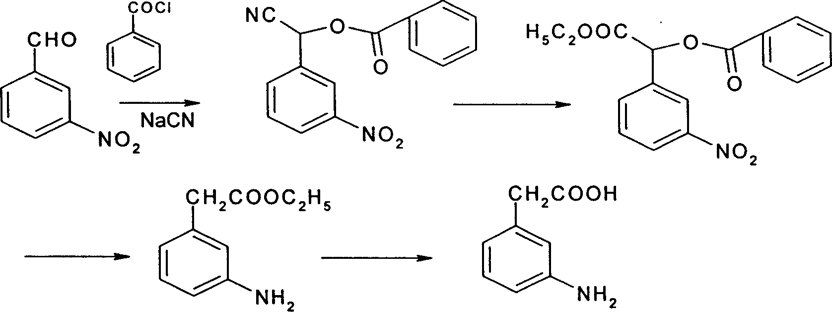 Industrial preparation method for 3-amino phenylacetic acid